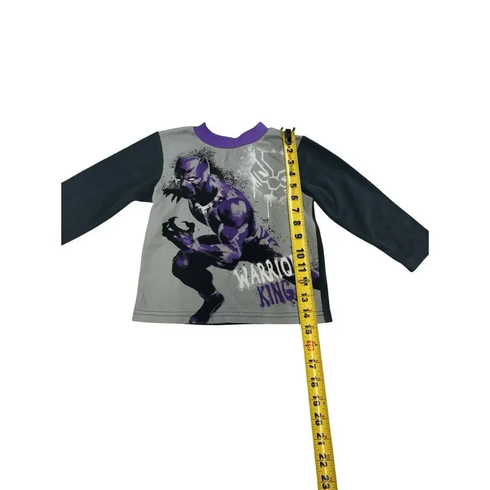 Marvel Avengers Black Panther Warrior King Boys Size 4 Pajama Top